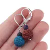 Cercei cu agatatoare Roca vulcanica multicolora, sfere 10mm si 4mm, imagine 3
