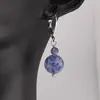 Cercei cu agatatoare Sodalit mat, sfere 10mm si 4mm, imagine 2