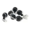 Pandantiv Agat negru dantelat mat, sfere 10mm si 4mm, imagine 2