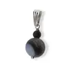 Pandantiv Agat negru dantelat mat, sfere 10mm si 4mm, imagine 3