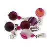 Pandantiv Agat roz dantelat mat, sfere 10mm si 4mm, imagine 2