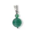 Pandantiv Agat verde dantelat, sfere 10mm si 4mm, imagine 3