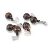 Pandantiv Ochi de tigru iron, sfere 10mm si 4mm