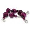 Pandantiv Ochi de tigru roz, sfere 10mm si 4mm, imagine 2