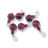 Pandantiv Ochi de tigru roz, sfere 10mm si 4mm