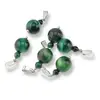 Pandantiv Ochi de tigru verde, sfere 10mm si 4mm