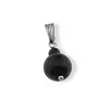 Pandantiv Onix negru mat, sfere 10mm si 4mm, imagine 2