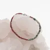 Bratara Granat Rhodolit si Smarald discuri fatetate cu bumbi, 3-4mm, imagine 2