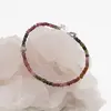 Bratara Turmalina multicolora discuri cu element argintiu, 3mm, imagine 2