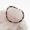 Bratara Turmalina multicolora discuri fatetate cu bumbi, 4mm, imagine 2