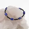 Bratara Turmalina neagra sfere fatetate si Lapis Lazuli tubular, 4-10mm, imagine 2