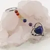 Breloc 7 chakre cu Inima Lapis Lazuli in montura, imagine 2