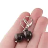 Cercei cu agatatoare Granat, sfere 10mm si 4mm, imagine 3