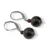 Cercei cu agatatoare Granat, sfere 10mm si 4mm