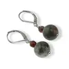 Cercei cu agatatoare Heliotrop, sfere 10mm si 4mm
