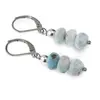 Cercei cu agatatoare Larimar discuri fatetate, 7-8mm