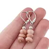 Cercei cu agatatoare Opal roz discuri fatetate, 7-8mm, imagine 3