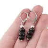 Cercei cu agatatoare Turmalina neagra discuri fatetate, 6mm, imagine 3