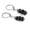 Cercei cu agatatoare Turmalina neagra discuri fatetate, 6mm
