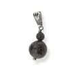 Pandantiv Obsidian fulg de nea maroniu, sfere 10mm si 4mm, imagine 3