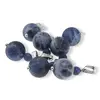 Pandantiv Sodalit A+ mat, sfere 10mm si 4mm, imagine 2