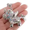 Breloc Alicorn si zirconii, multicolor - 10cm, imagine 2