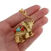 Breloc Feng Shui Amuleta cu elefant auriu, 10cm, imagine 2