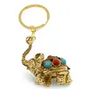 Breloc Feng Shui Amuleta cu elefant auriu, 10cm