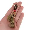 Breloc Feng Shui Amuleta cu nod mistic si Cainele Fu cu monede chinezesti, 10,5cm, imagine 2