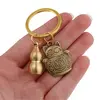 Breloc Feng Shui Amuleta cu pisica si Wu Lou, 6cm, imagine 2