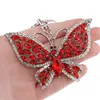 Breloc Fluture si zirconii, rosu - 10cm, imagine 2