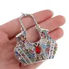 Breloc Geanta si fluture cu zirconii, multicolor - 11,5cm, imagine 2