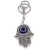 Breloc mana Fatimei si Ochi protector, argintiu - 12cm