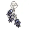 Breloc protectie cu trei maini Hamsa si Ochi protector, 12cm