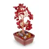 Copac in ghiveci cu cristale si pietre de Coral rosu - 14cm, imagine 2