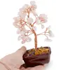 Copac in ghiveci cu cristale si pietre de Cuart roz - 14cm, imagine 3