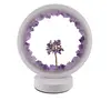 Lampa rotunda decorativa cu cristale naturale Ametist, USB