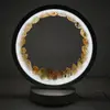Lampa rotunda decorativa cu cristale naturale Citrin, USB, imagine 3