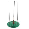 Suport lemn ardere betisoare parfumate rotund cu elefant, verde - 13cm, imagine 2