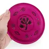 Suport lemn ardere betisoare parfumate rotund cu floare, roz - 13cm, imagine 3