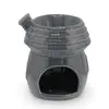 Vas aromaterapie din ceramica cu model casuta, gri - 9cm, imagine 2