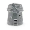 Vas aromaterapie din ceramica cu model moara, gri - 9cm