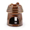 Vas aromaterapie din ceramica cu model moara, maro - 9cm, imagine 2