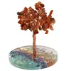 Copac Carneol chipsuri pe baza rotunda din rasina cu cristale 7 chakre, 9cm, imagine 3