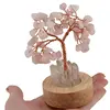 Copac decorativ Cuart roz cu baza led si Cristal de stanca, USB - 10cm, imagine 4