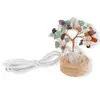 Copac decorativ Mix Cristale cu baza led si Cristal de stanca, USB - 10cm