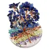 Copac Lapis Lazuli chipsuri pe baza rotunda din rasina cu cristale 7 chakre, 9cm, imagine 2