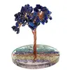 Copac Lapis Lazuli chipsuri pe baza rotunda din rasina cu cristale 7 chakre, 9cm, imagine 3