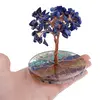 Copac Lapis Lazuli chipsuri pe baza rotunda din rasina cu cristale 7 chakre, 9cm, imagine 4