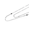 Lant argint 925 rodiat, model Figaro plat - 50cm, imagine 3